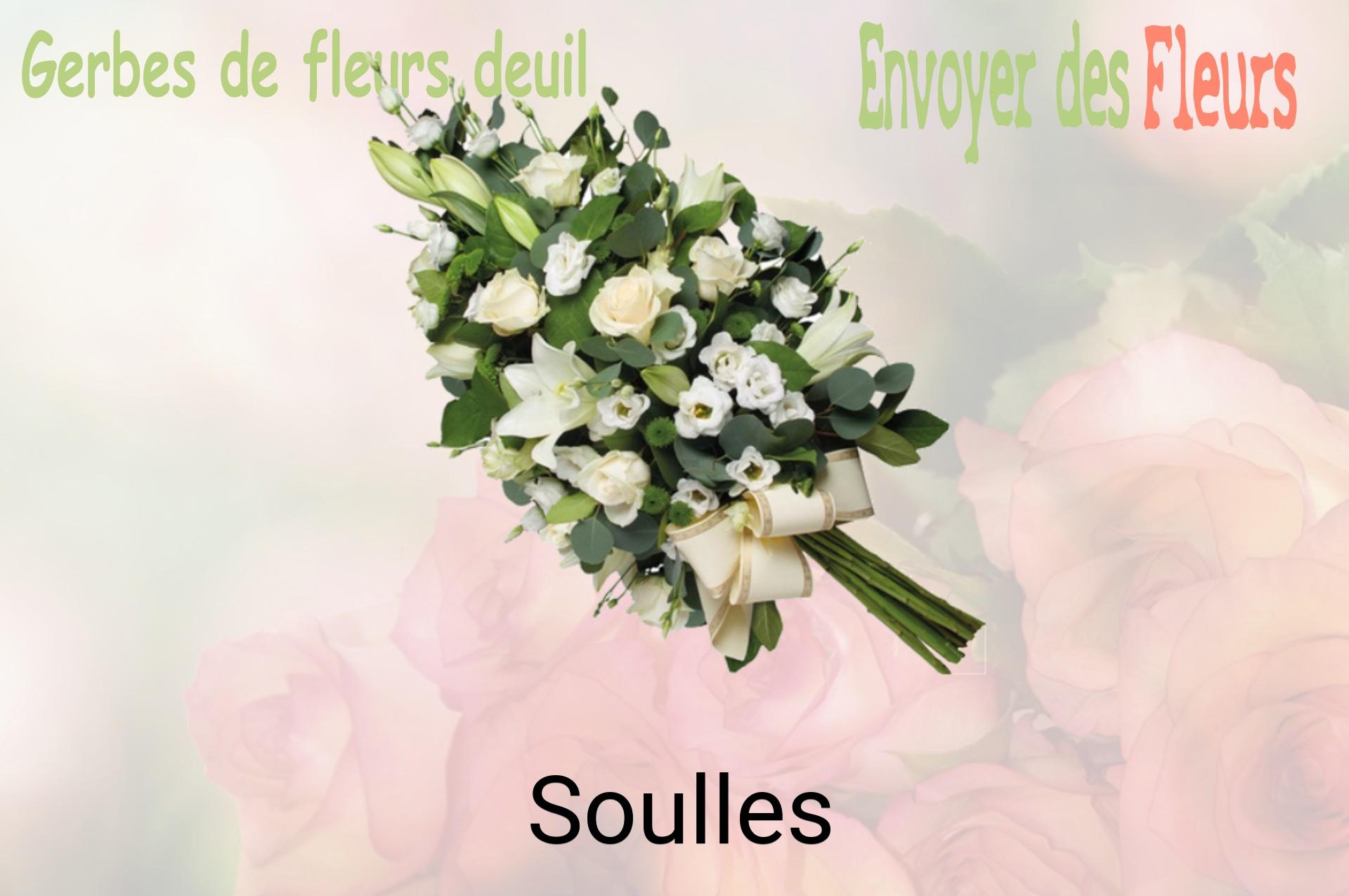 Gerbe de fleurs de deuil livrée à Soulles